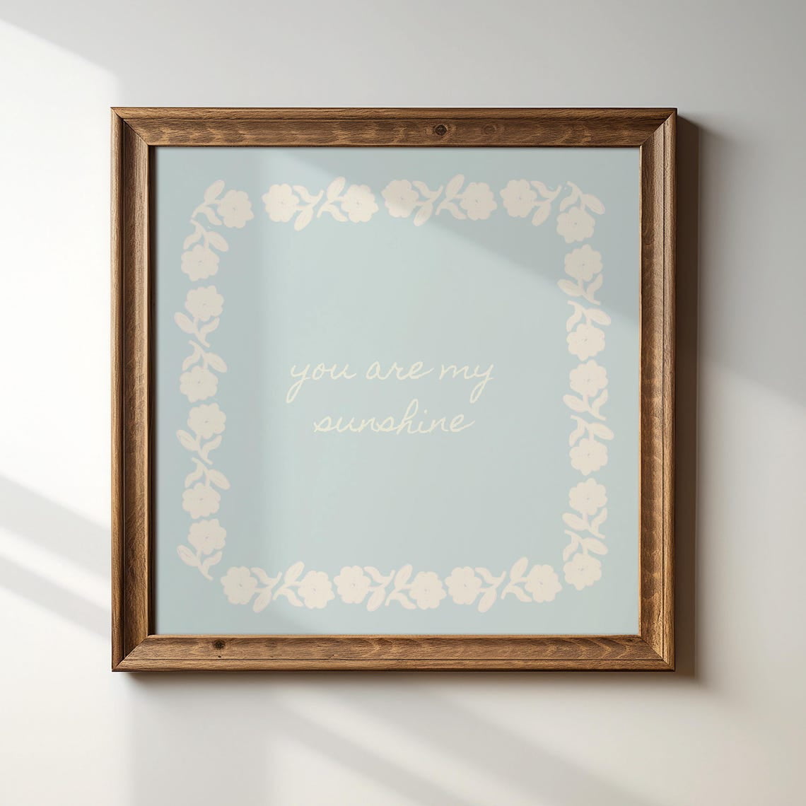DOPAPRINT Light Blue You Are My Sunshine Print, Instant Trendy Decor, Botanical, Living Room Art ...