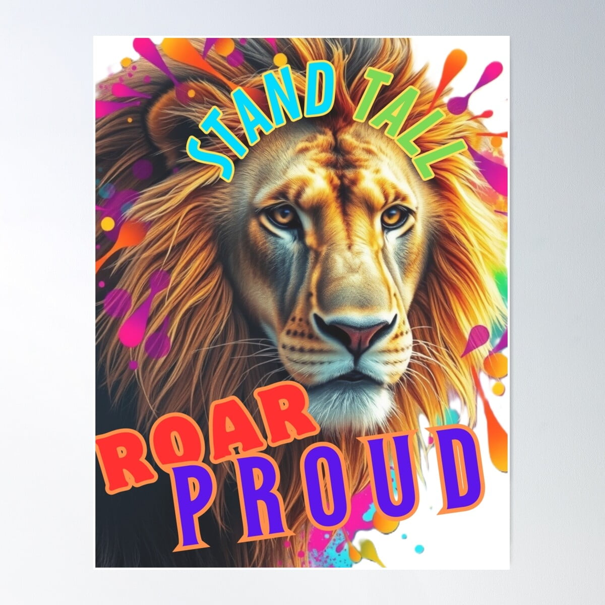 DOPAPRINT Lion - Stand Tall, Roar Proud Poster Wall Art, Bedroom NO ...