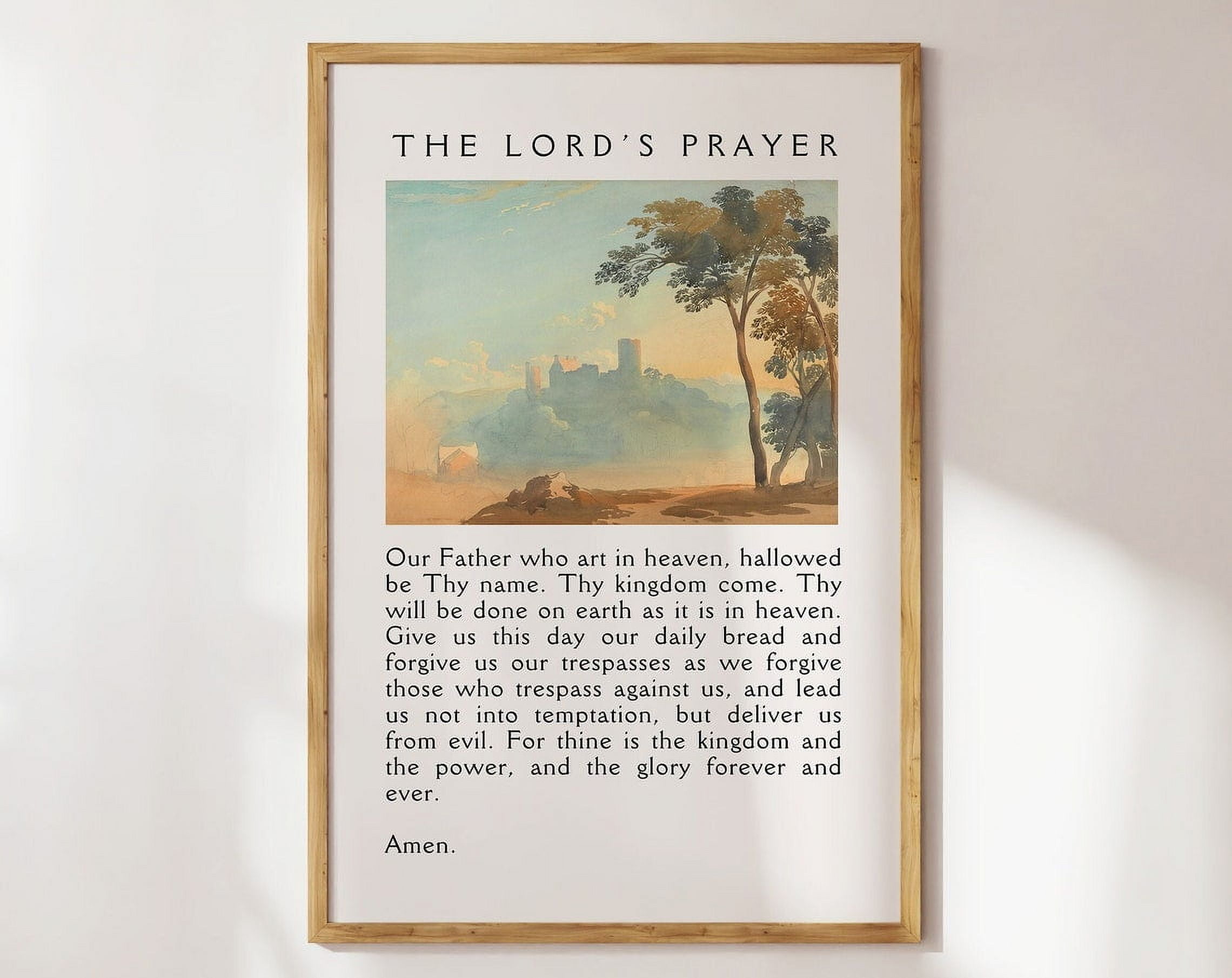 DOPAPRINT The Lord'S Prayer, Vintage Christian Wall Art, Landscape Christian Poster Print, Bible ...