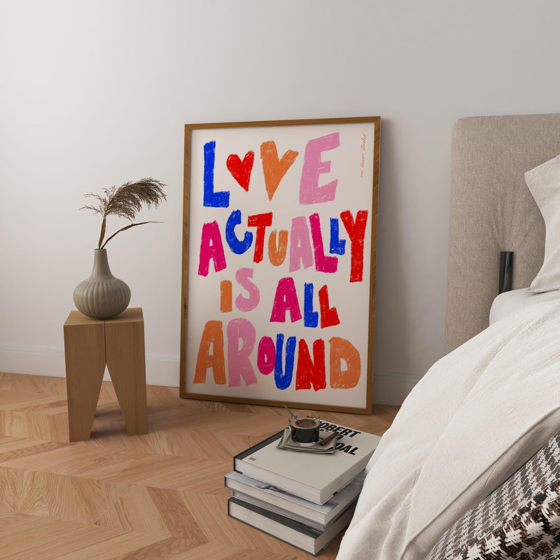 DOPAPRINT Love Actually Is All Around Art Print Poster, Heart Valentine ...