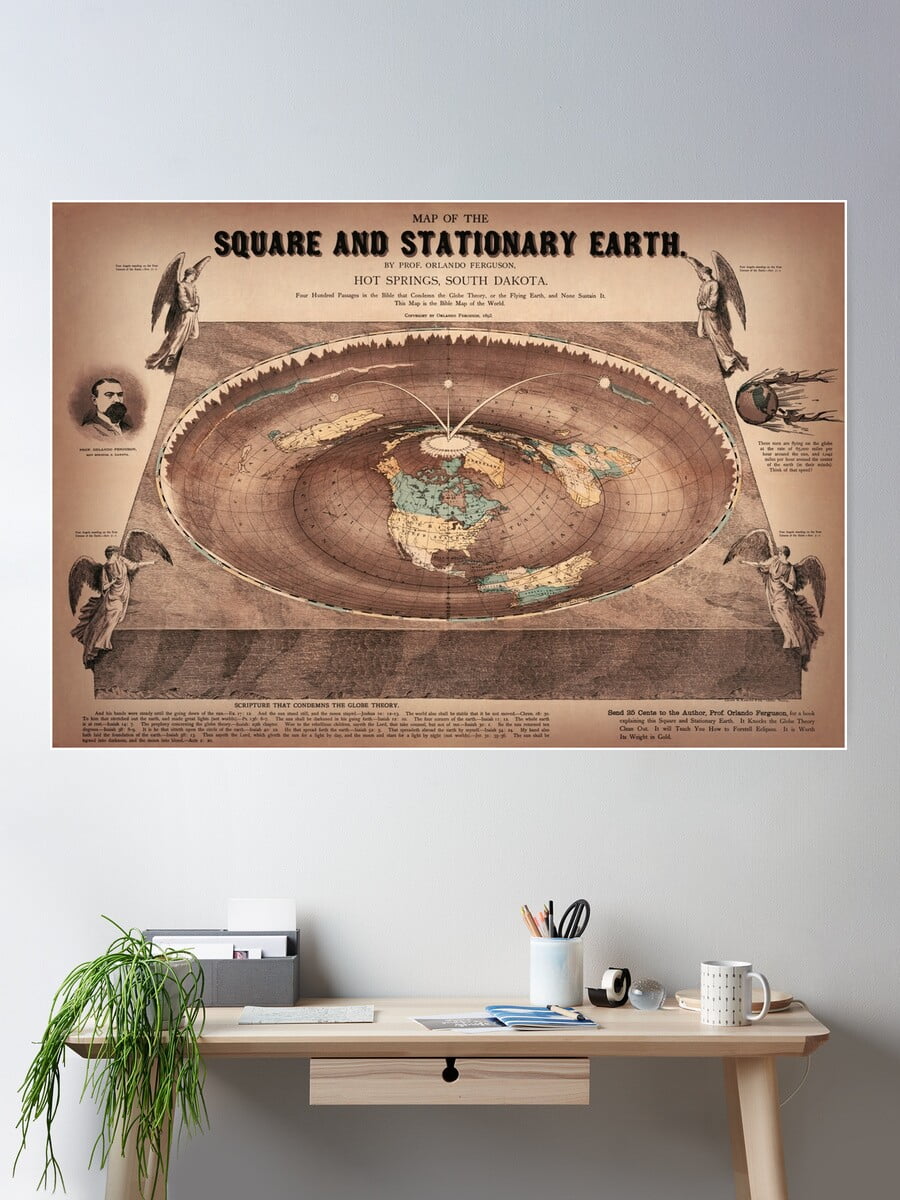 DOPAPRINT Map Of The Square And - DOPAPRINT Map Of The Square And Stationary Earth By Ferguson Orlando Poster Wall Art Modern Wall Decor NO FRAMED POSTER Wall Art D5daa076 B9cd 4bf3 A188 7d7a70888633.95060486d4f9b4566f7f619afb5a8b4c 