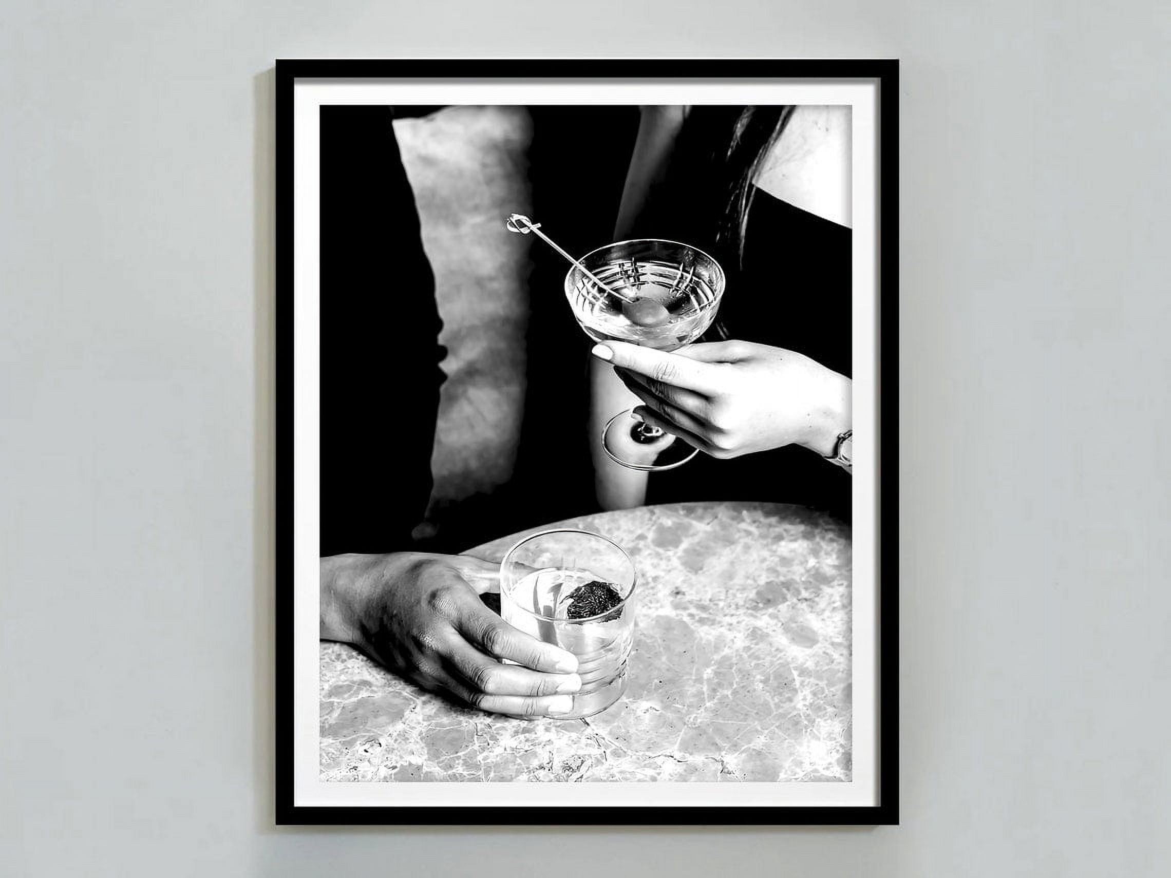 DOPAPRINT Martini Poster, Black And White, Bar Cart Print, Martini Wall ...