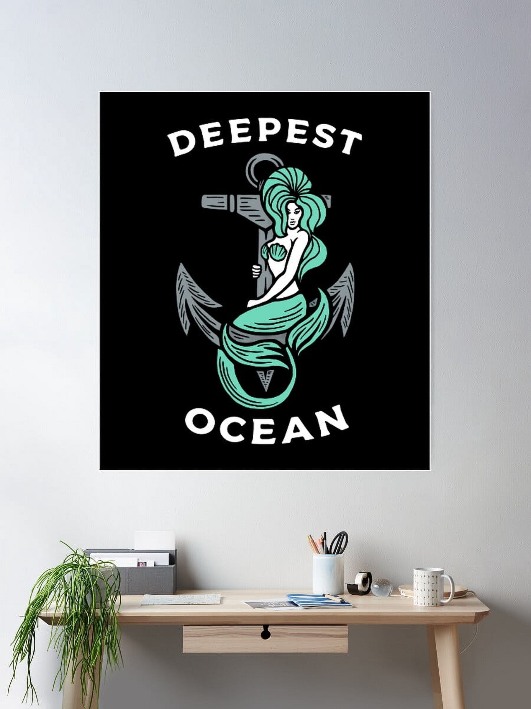 DOPAPRINT Mermaids, Only In The Deepest Oceans Poster Wall Art, Modern ...