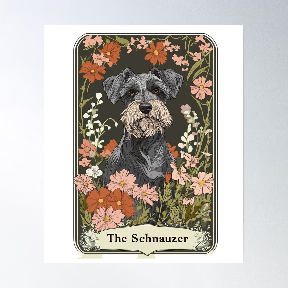 DOPAPRINT Miniature Schnauzer Tarot Card Poster Wall Art, Bedroom NO ...