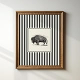 DOPAPRINT Minimalist Black And White Buffalo Vertical Print, Instant