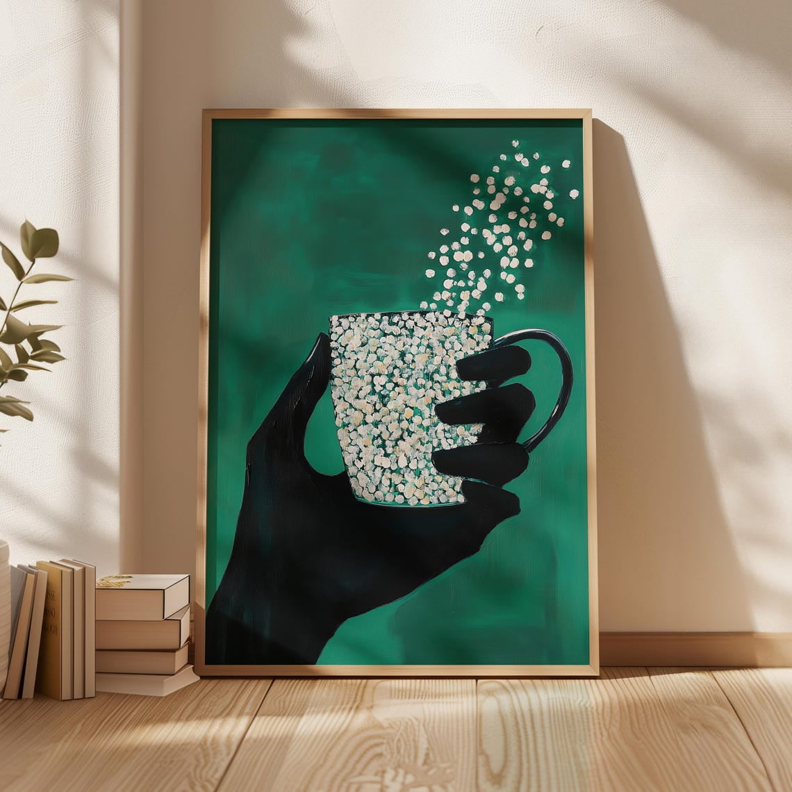 DOPAPRINT Modern Coffee Mugabstract Hand Holding Cup Painting
