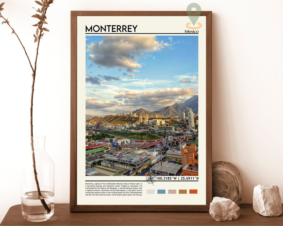 DOPAPRINT Monterrey Print, Monterrey Art, Monterrey Poster, Monterrey ...