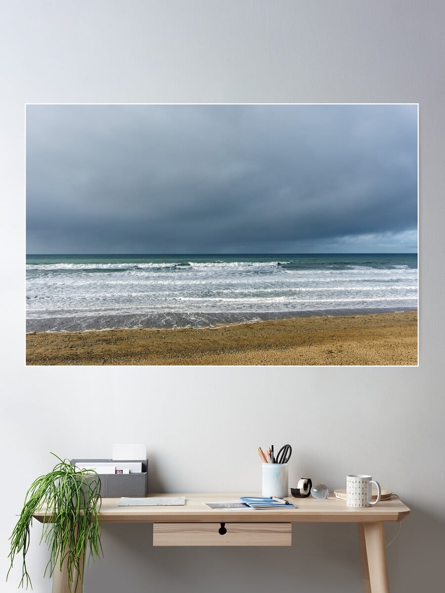 DOPAPRINT Moody Clouds At Widemouth Bay , Cornwall Poster Wall Art