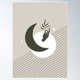 DOPAPRINT Moon Phases Abstract In Warm Grey And Black Poster Wall Art