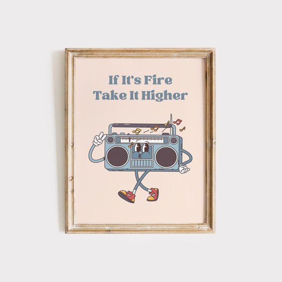 DOPAPRINT Music Wall Art, Retro Groovy Print, Turntable Design, Trendy ...