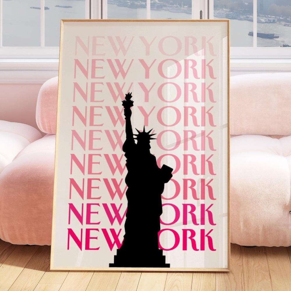 DOPAPRINT New York City Travel Print, Art Download, Pink Ny Travel ...