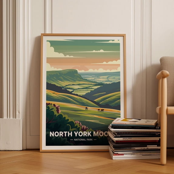 DOPAPRINT North York Moors National Park Poster, Uk Travel Wall Art ...