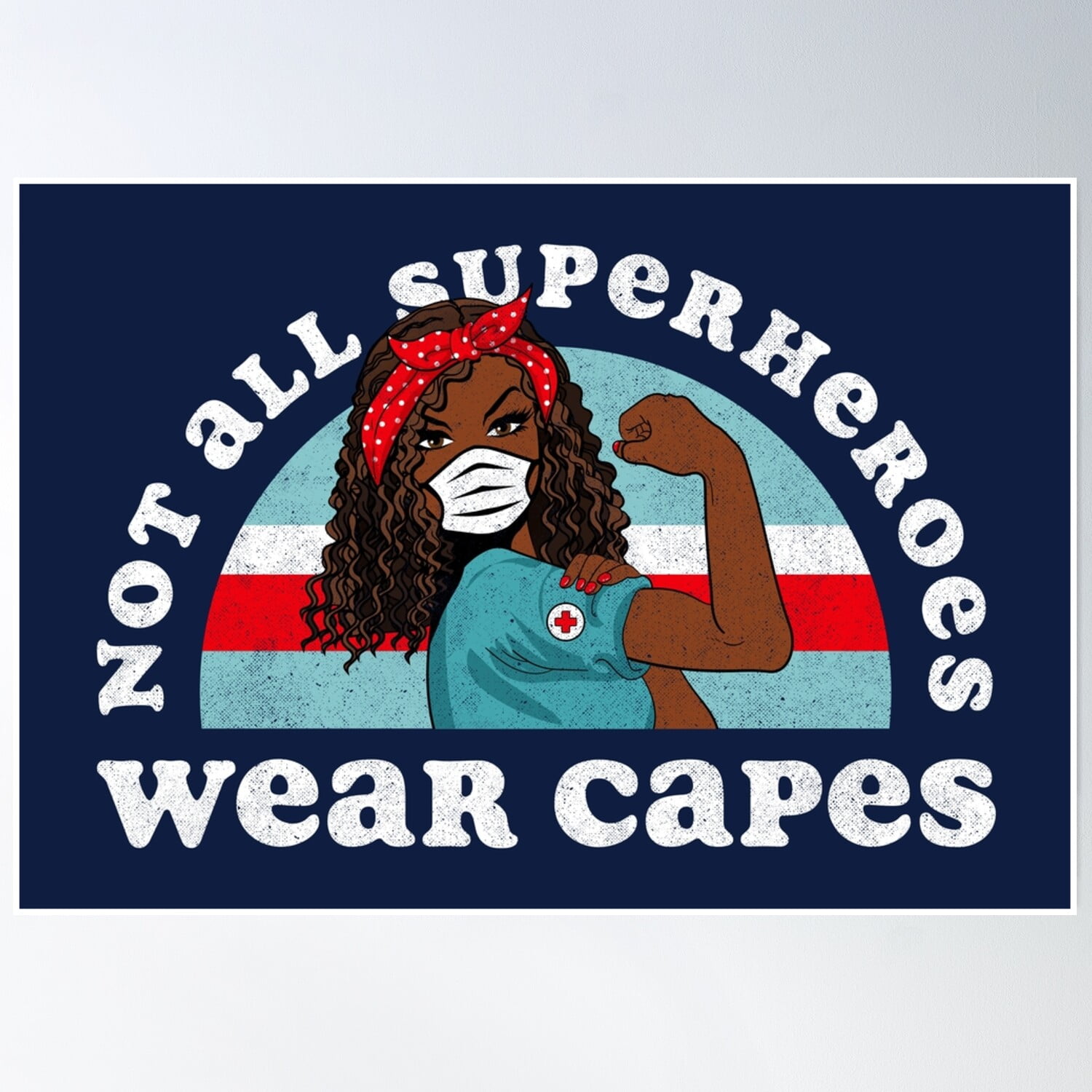DOPAPRINT Not All Superheroes Wear Capes??????? Black Nurse Poster Wall Art