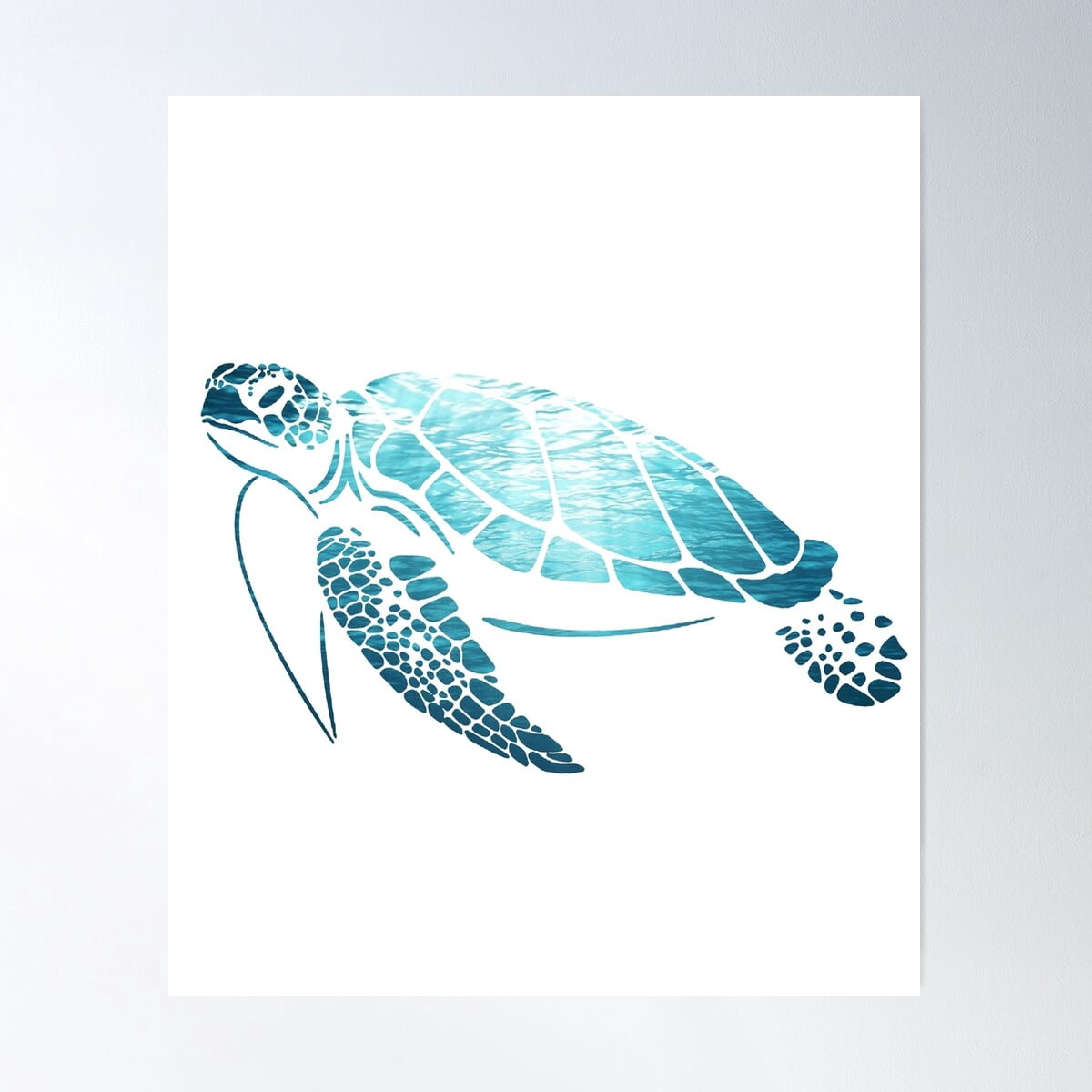 DOPAPRINT Ocean Serenity: Blue Turtle Poster Wall Art, Bedroom NO FRAMED POSTER, Wall Art ...