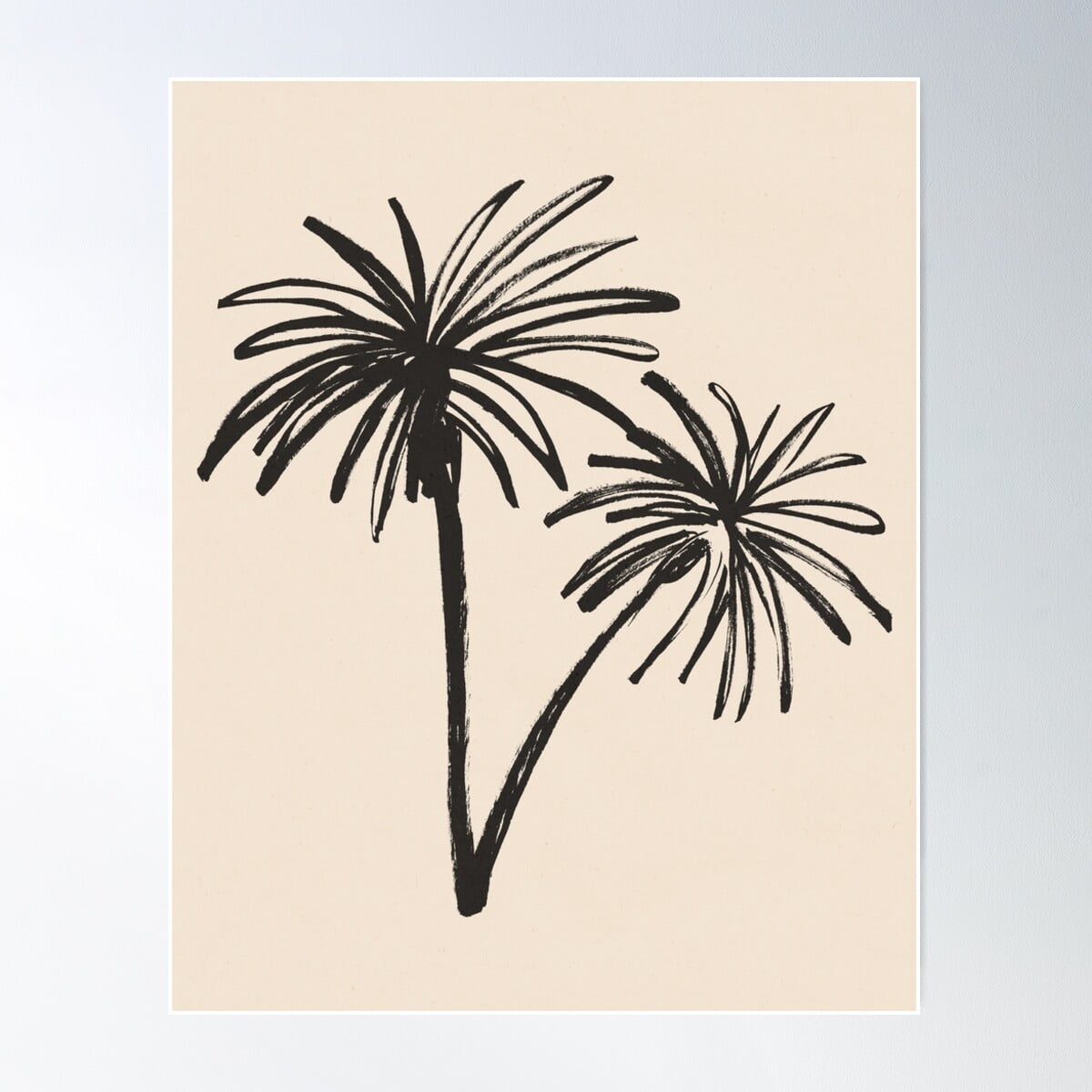 DOPAPRINT Palm Trees Ink Drawing Poster Wall Art, Modern Wall Decor NO