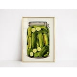 DOPAPRINT Pickle Jars, Fun Retro Vintage Food Home Poster, Wall Art