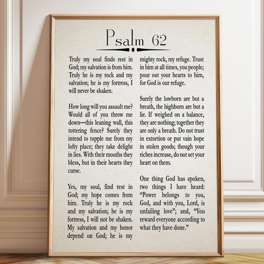 DOPAPRINT Psalm 62 Print Christian Poster Christian Wall Art Poster NO ...