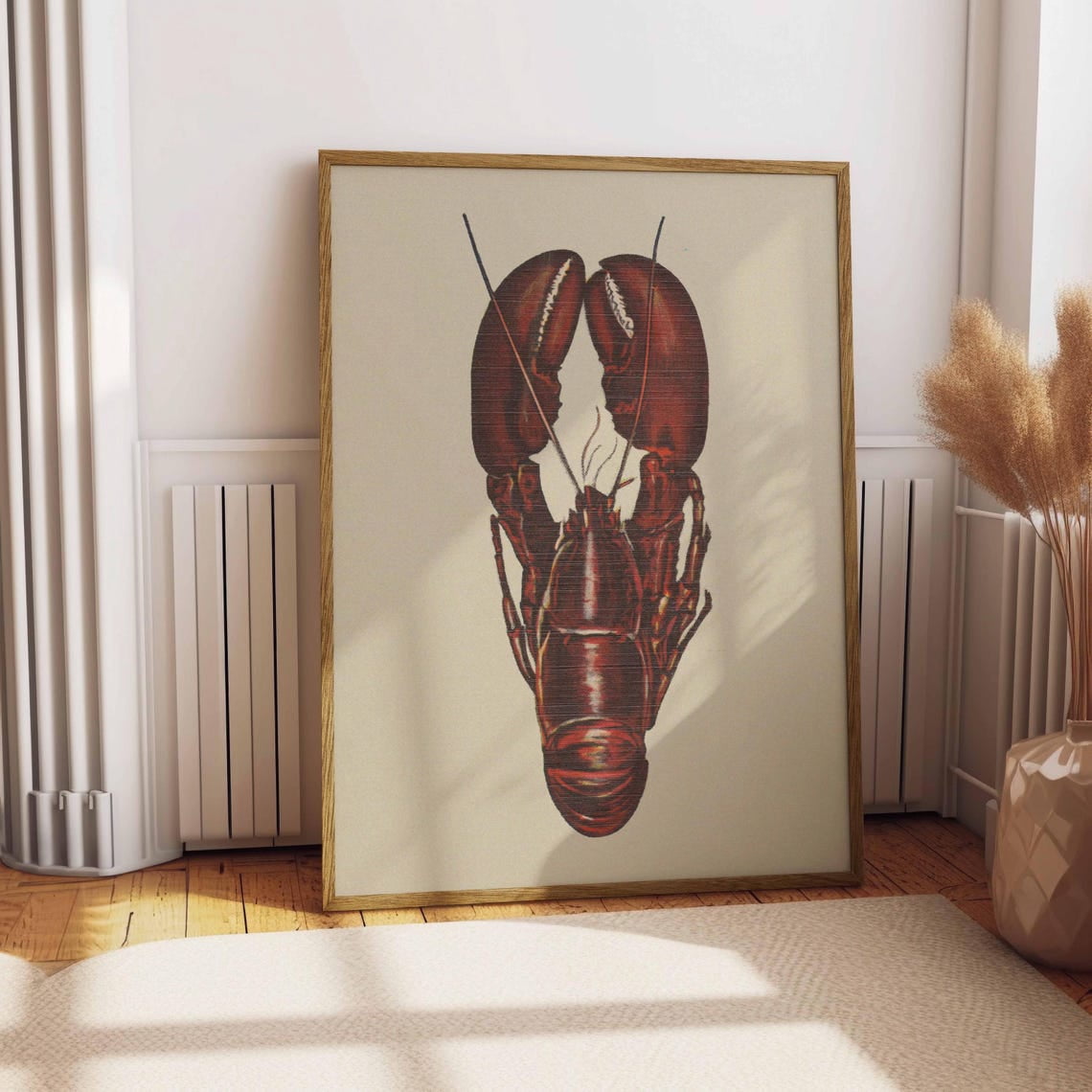 DOPAPRINT Red Lobster Vintage Poster Art Funny Drawing Whimsical