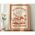 DOPAPRINT Retro Frog Wall Print, Vintage Positivity Quote Illustration