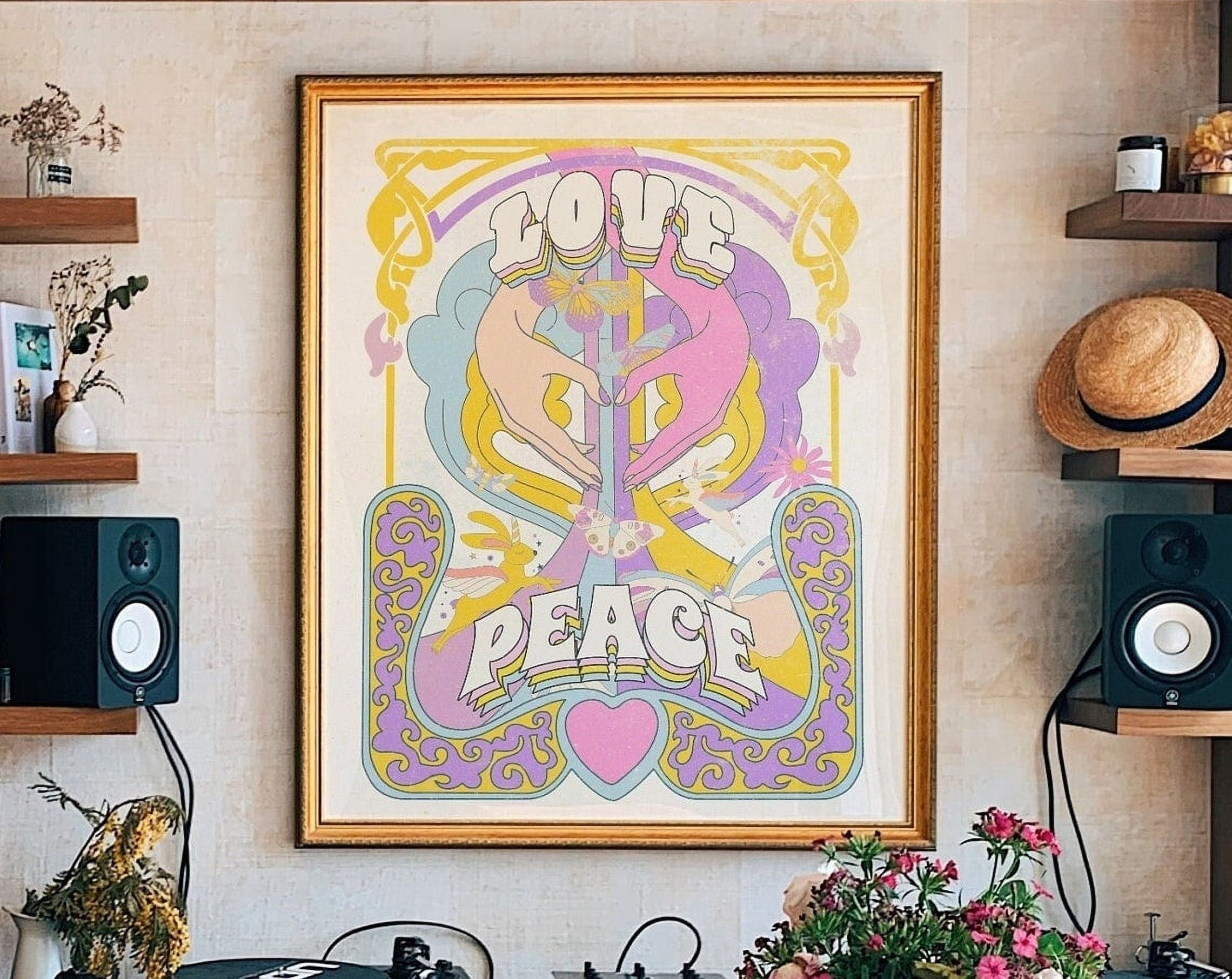 DOPAPRINT Retro Home Decor, 70S Home Decor, Peace 70S Decor, 70S Decor