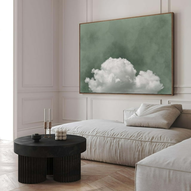 DOPAPRINT Sage Green Cloud Wall Art, Large Framed Art Print, Minimalist