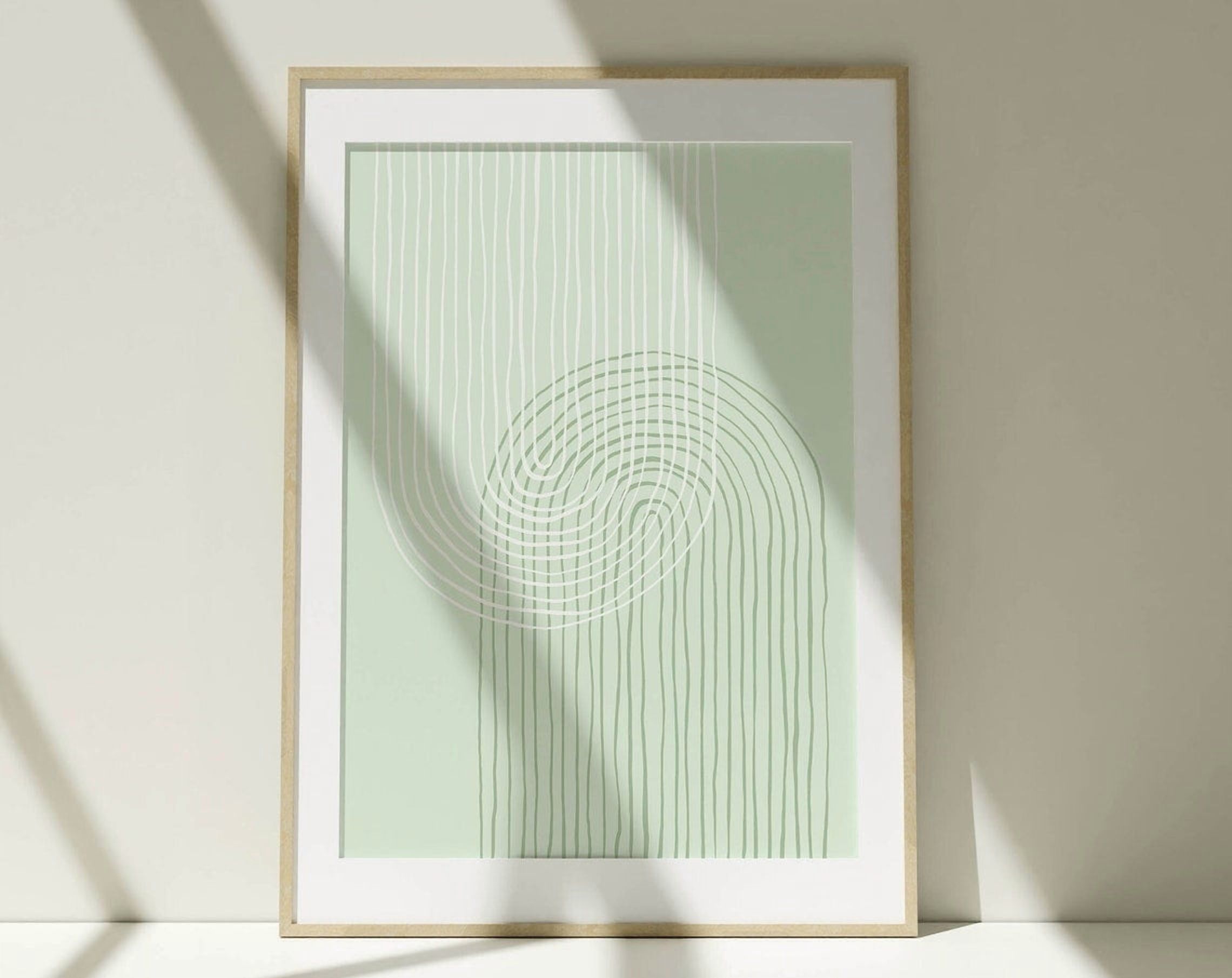 DOPAPRINT Sage Green Wall Art Abstract Print Office Decor, Neutral Wall Art Modern Room Decor ...