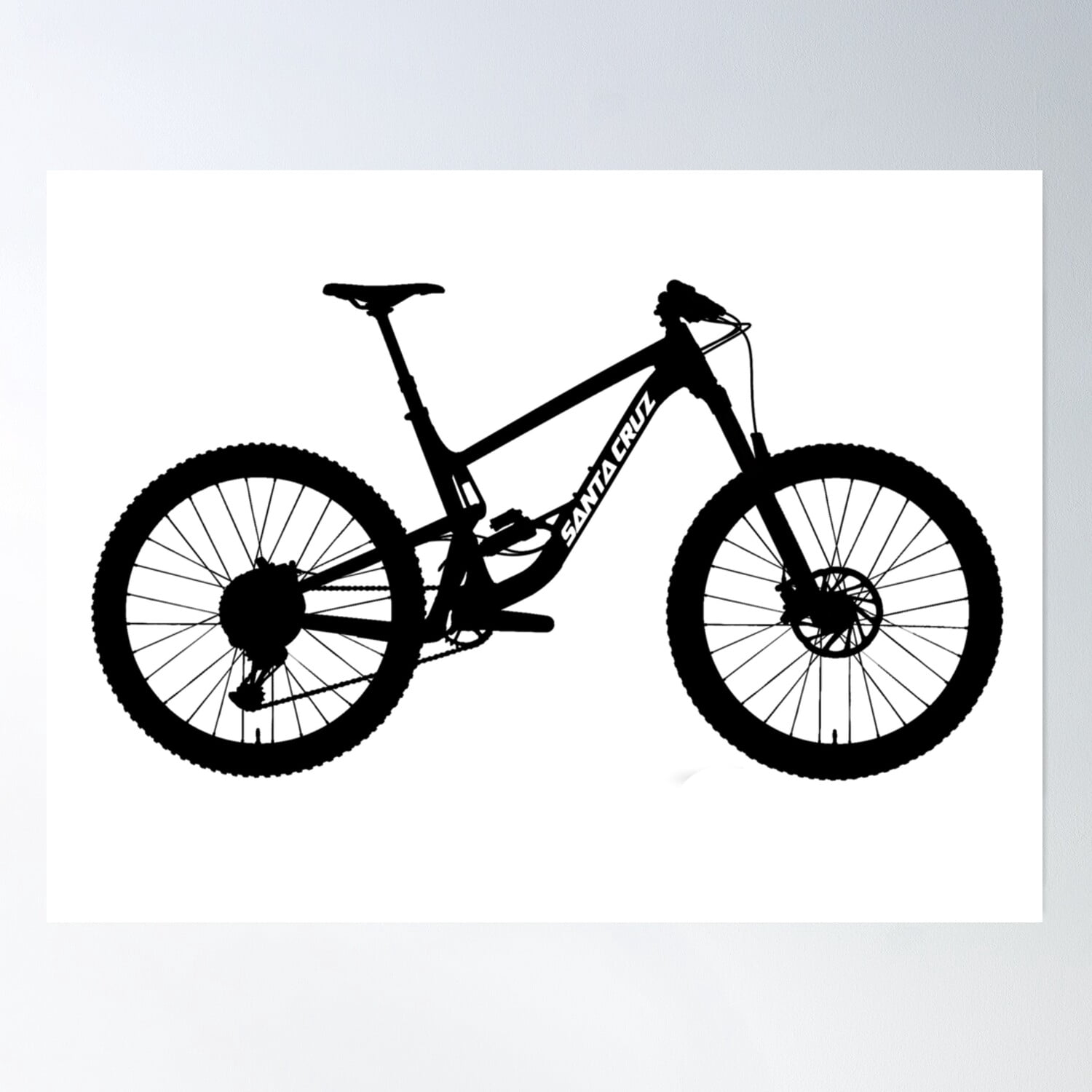 DOPAPRINT Santa Cruz Bronson Mountain Bike Silhouette Poster Wall Art, Modern Wall Decor NO ...