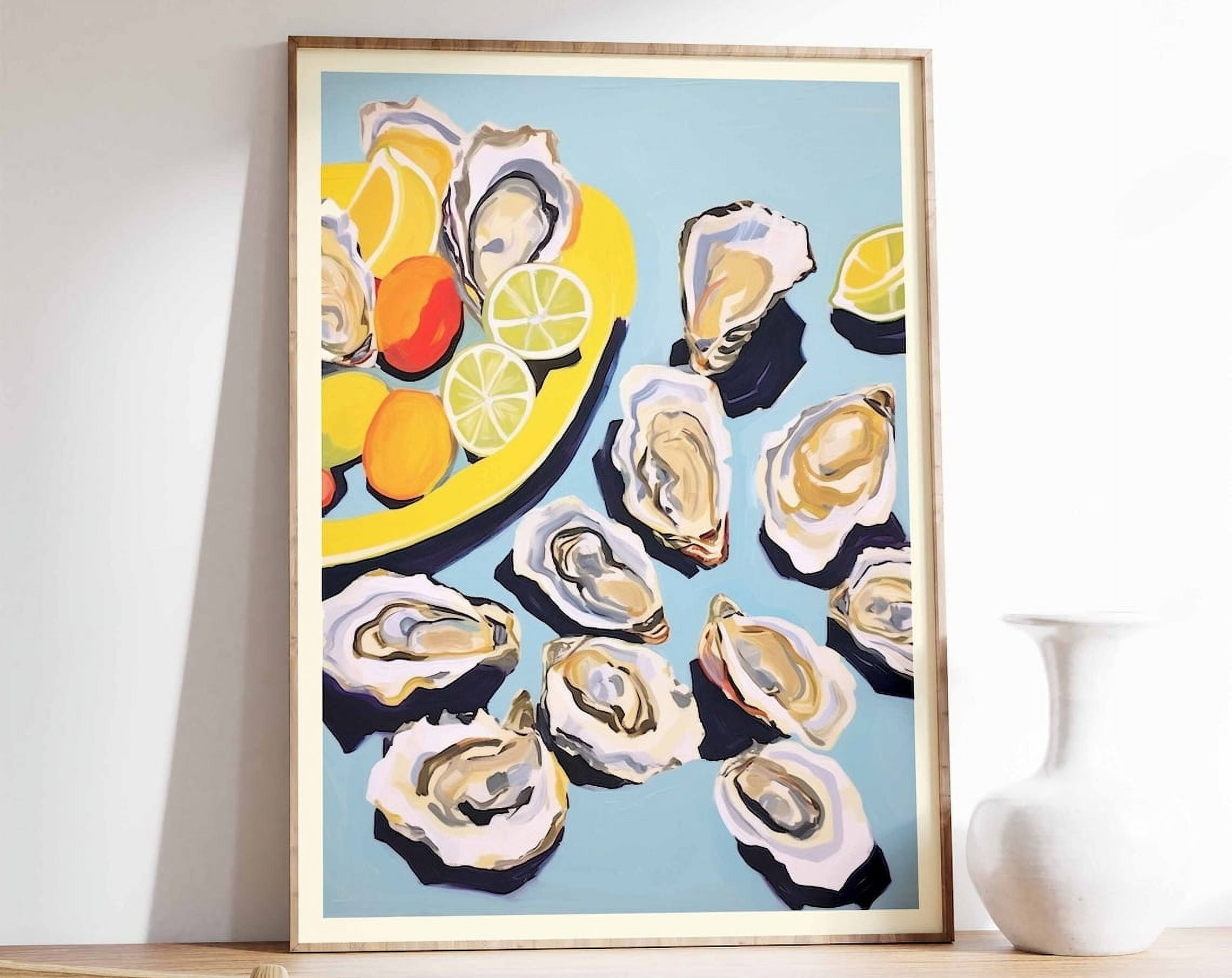 DOPAPRINT Seafood Art Print, Food Poster, Oysters Print, Vintage