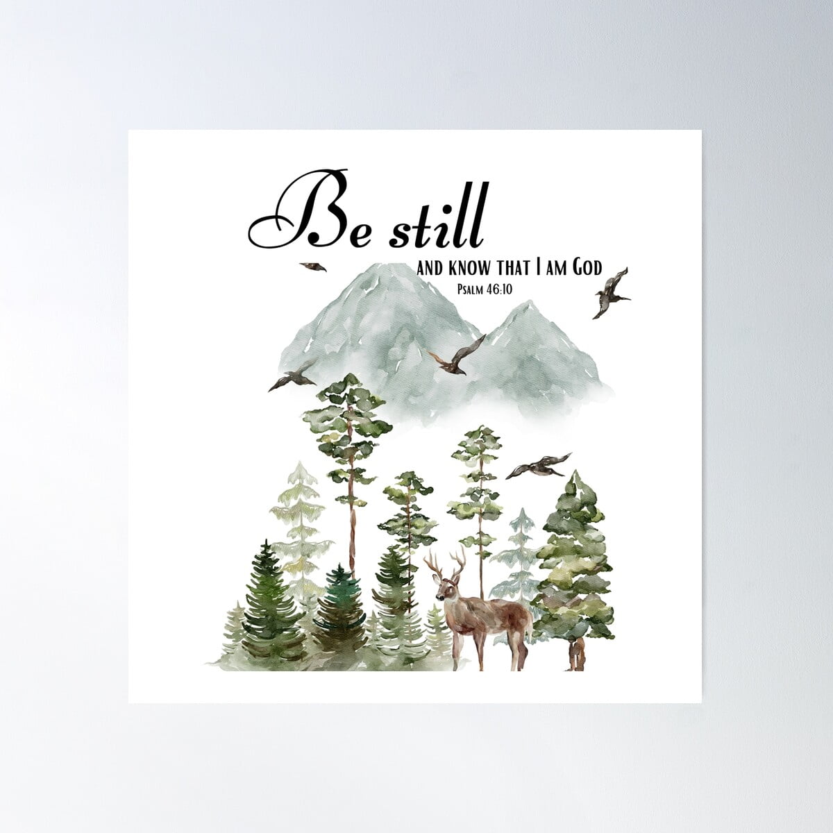 DOPAPRINT Be Still, Psalm 46:10, Bible Verse, Christian Quotes ...