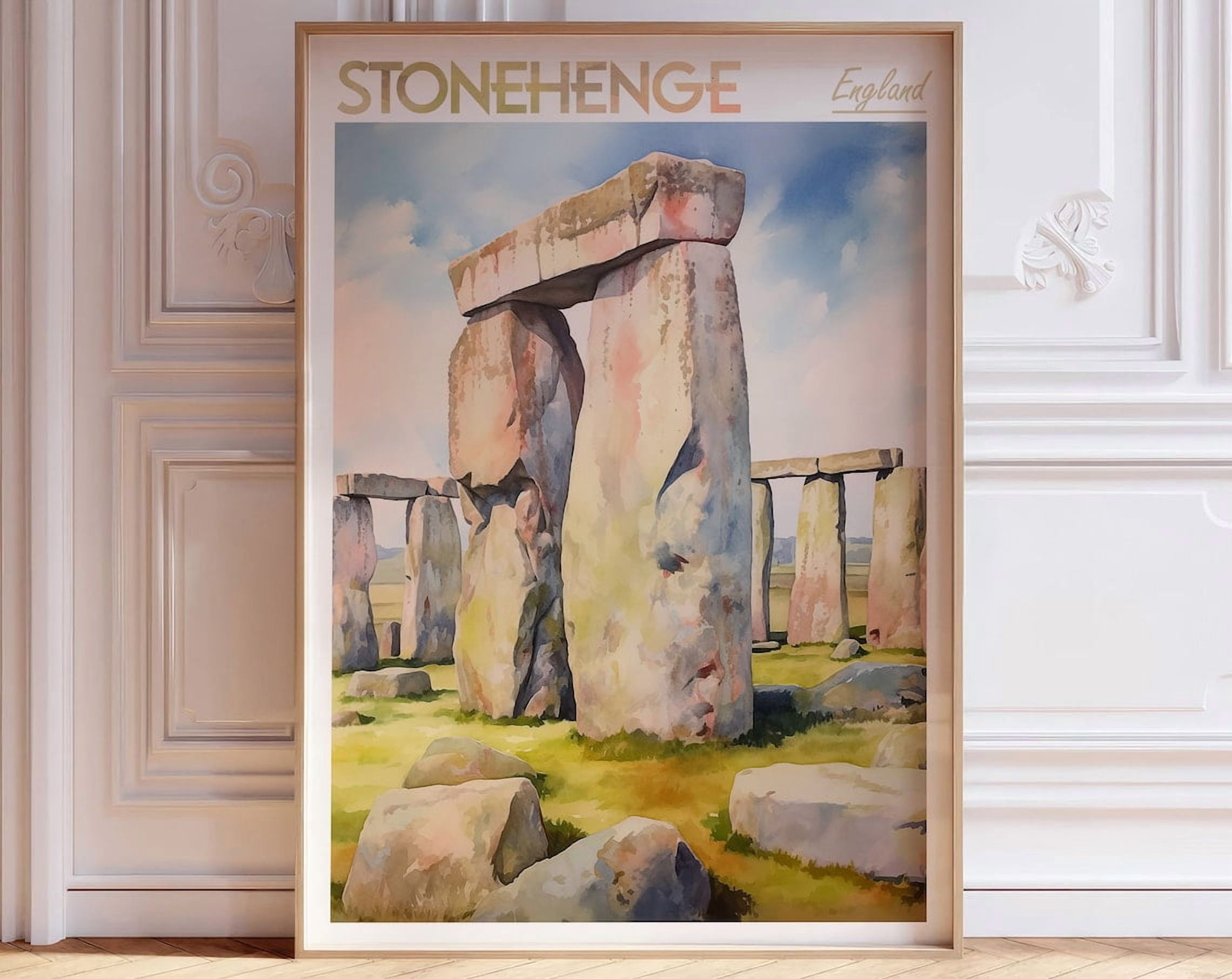DOPAPRINT Stonehenge Watercolor Style Poster - England Travel Art ...
