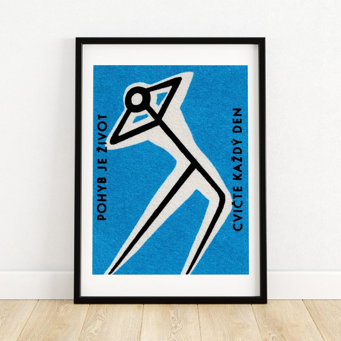 DOPAPRINT Stretching For Health - Matchbox Print - Czech Wall Art - Vintage Czech Art - Matchbox ...