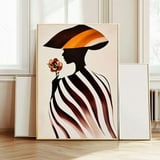 DOPAPRINT Stripy Art Print Able, Quirky Brown Beige Wall Decor, Retro