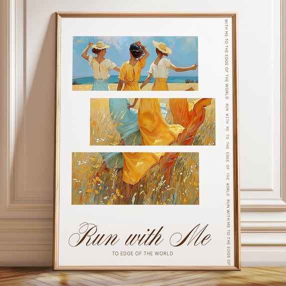 DOPAPRINT Summer Field Poster - Woman In Nature Artwork Wall Art - Feminine Field Art Bohemian ...