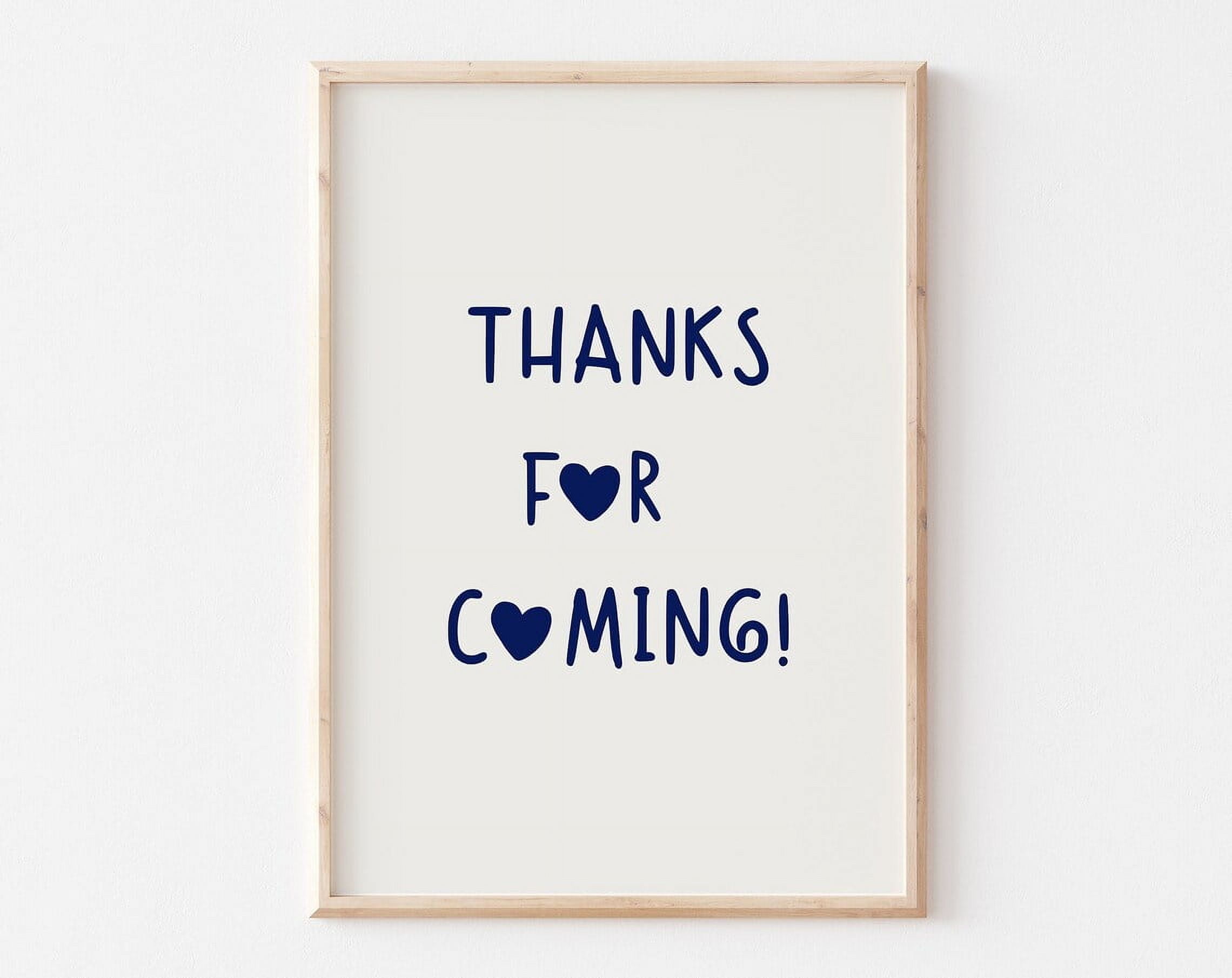 DOPAPRINT Thanks For Coming Navy Blue Print, Trendy Living Room Retro