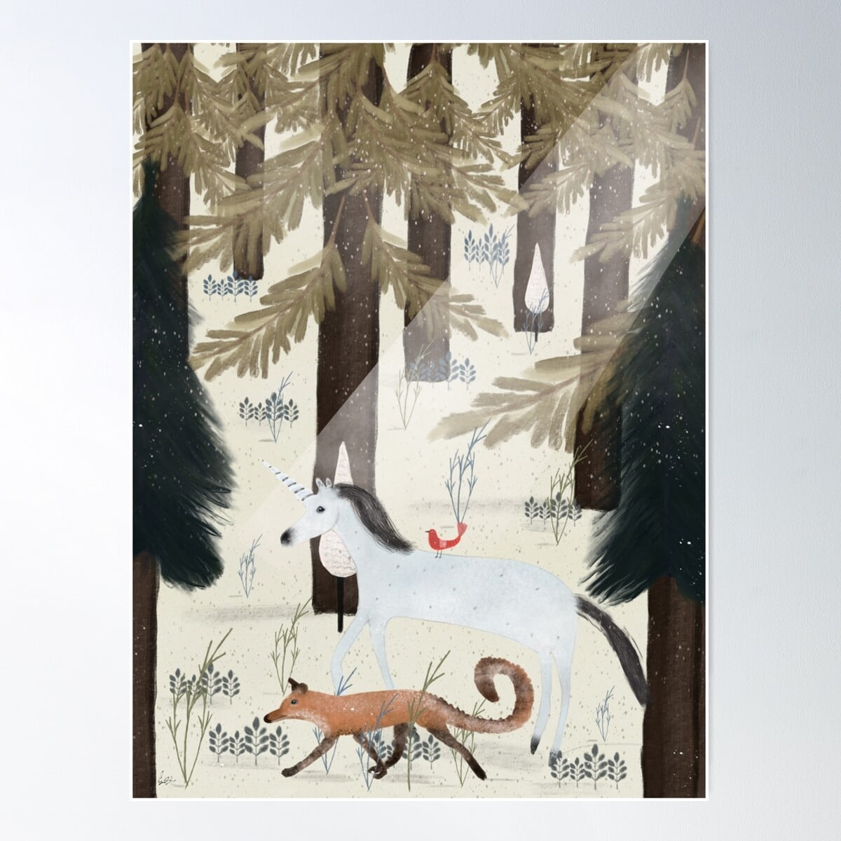 DOPAPRINT The Fox And Unicorn Poster Wall Art, Modern Wall Decor NO ...