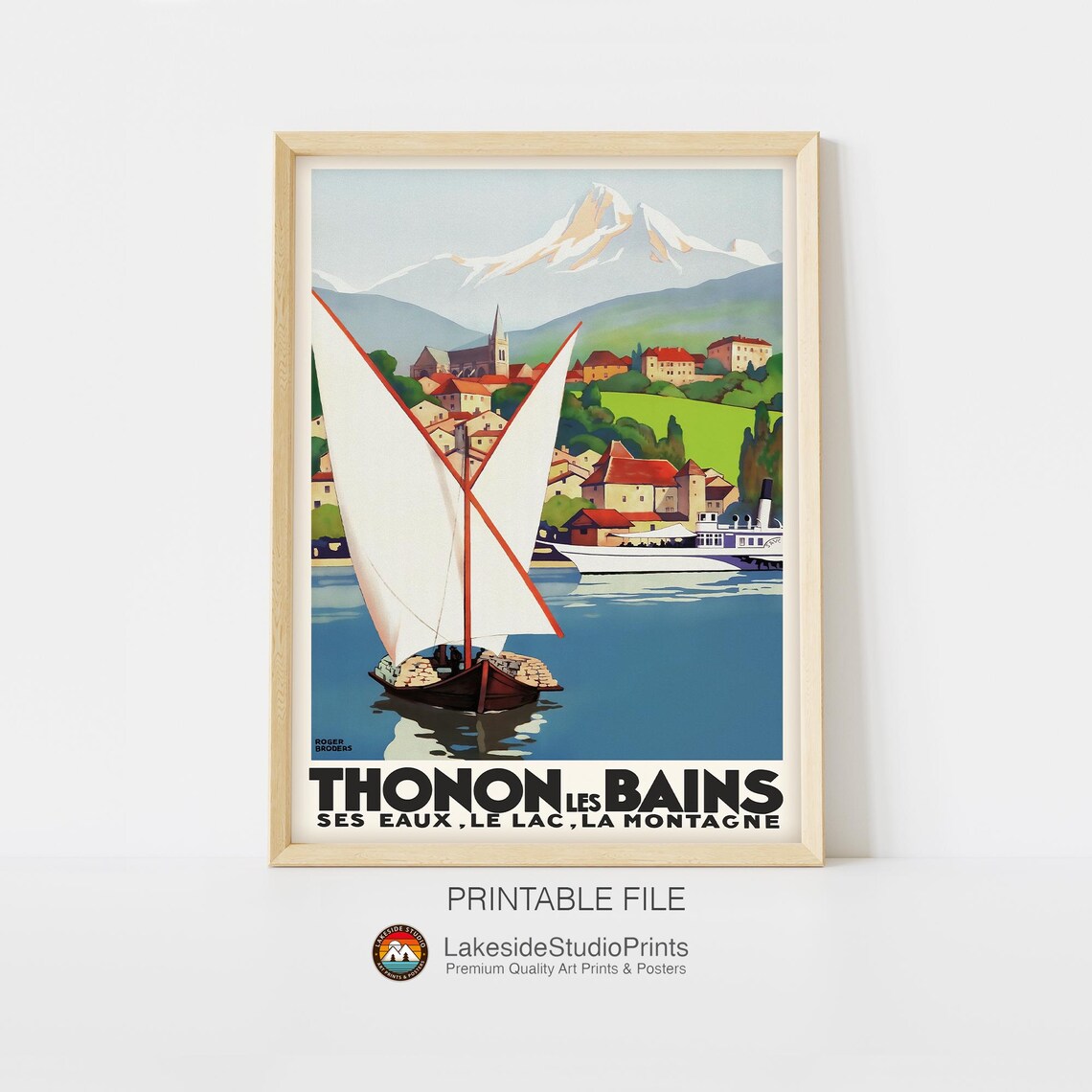 DOPAPRINT Thonon Les Bains Vintage Travel Poster NO FRAMED POSTER, Wall ...