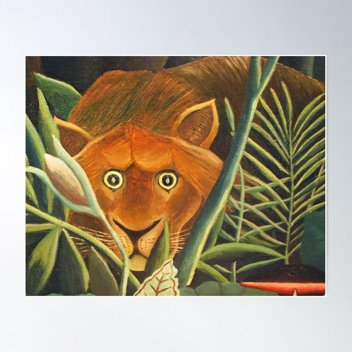 DOPAPRINT Tiger Peeking Out From Grass By Henri Rousseau Poster Wall