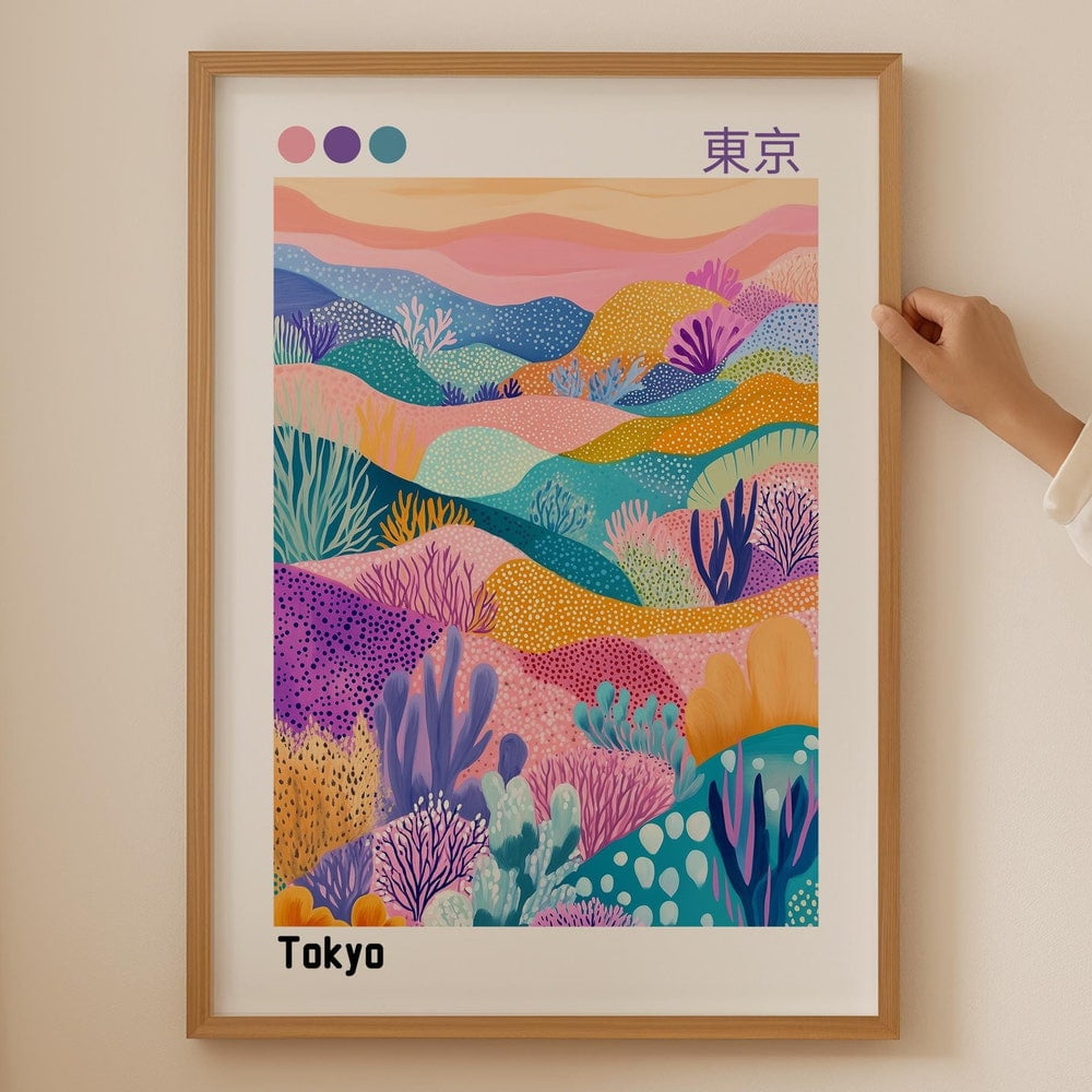 DOPAPRINT Toyko Japandi Poster, Colorful Japandi Wall Art, Japanese