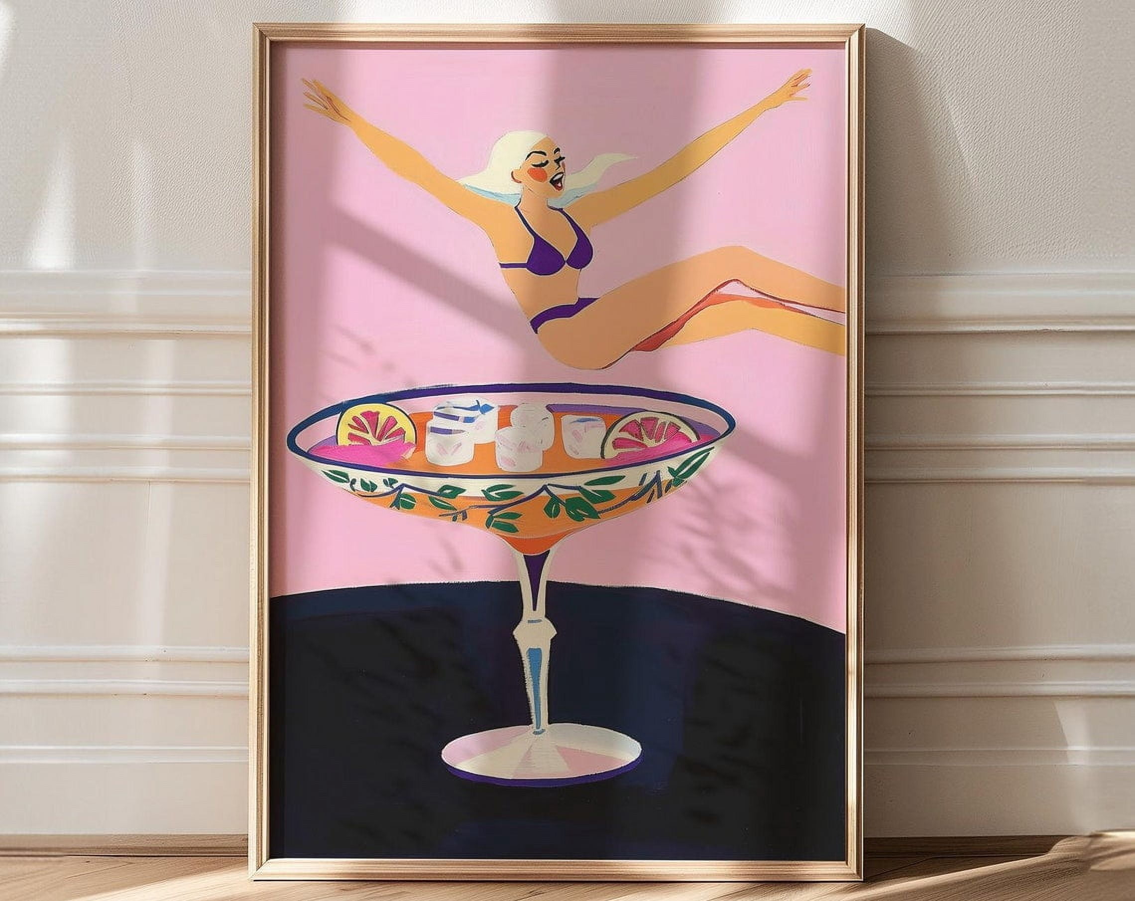 DOPAPRINT Trendy Art, Cocktail Wall Art, Bar Cart Print, Maximalist Living Room Decor, Apartment ...
