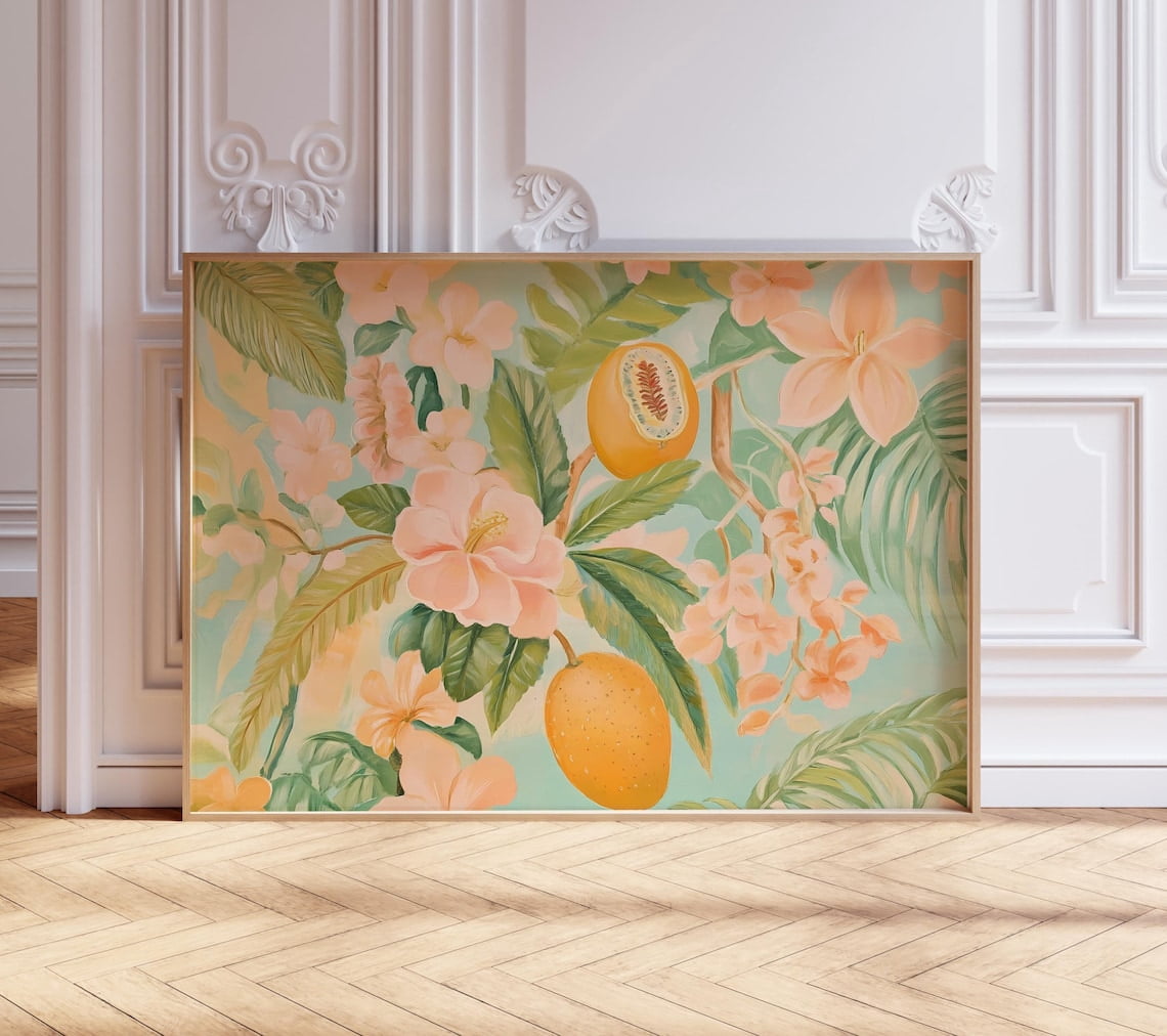 DOPAPRINT Tropical Exotic Fruit Painting Print, Colorful Abstract ...