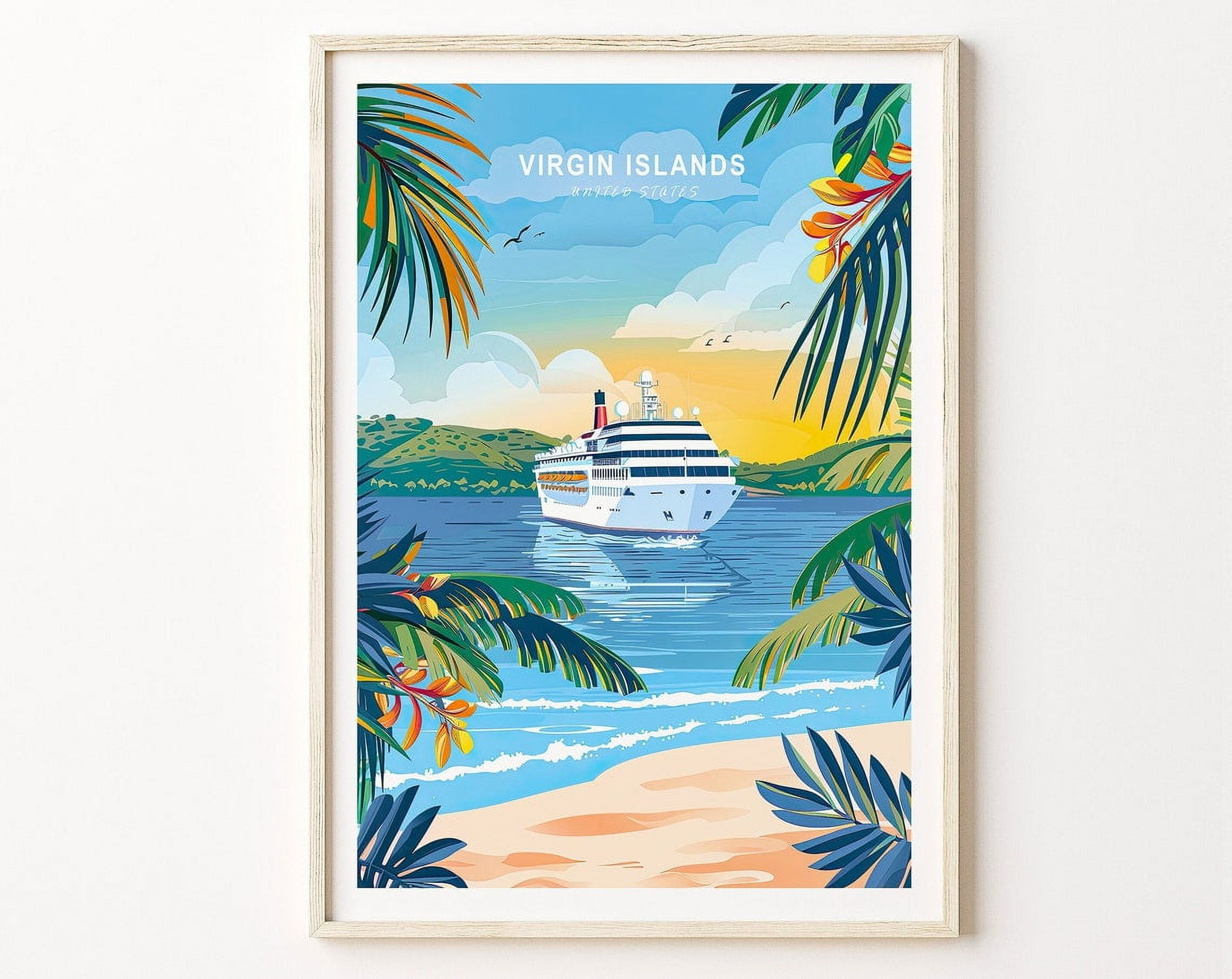 DOPAPRINT U.S. Virgin Islands Wall Art Poster, Virgin Islands, Travel