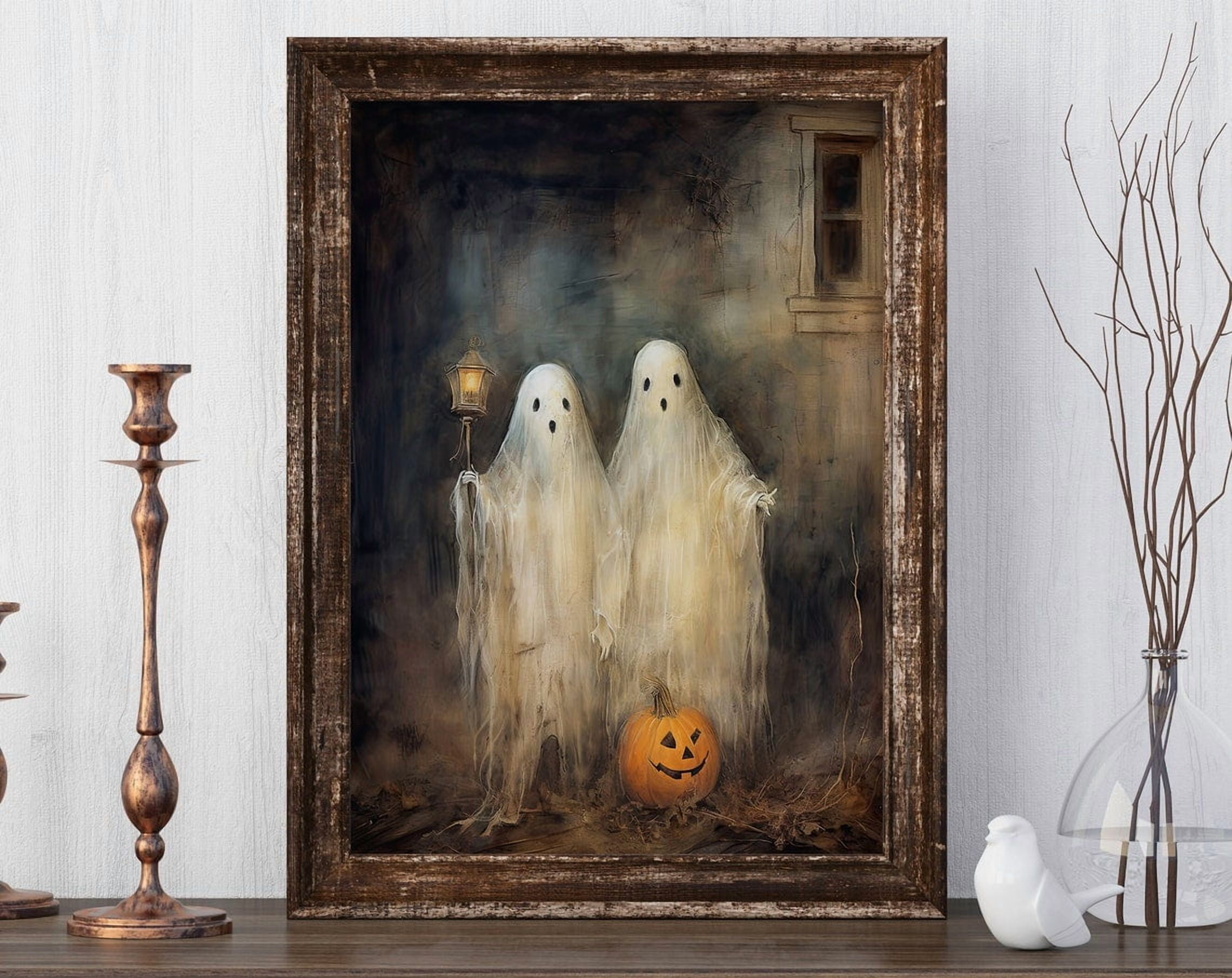 DOPAPRINT Unframed Cute Ghosts In Field,Halloween Art Print,Vintage ...