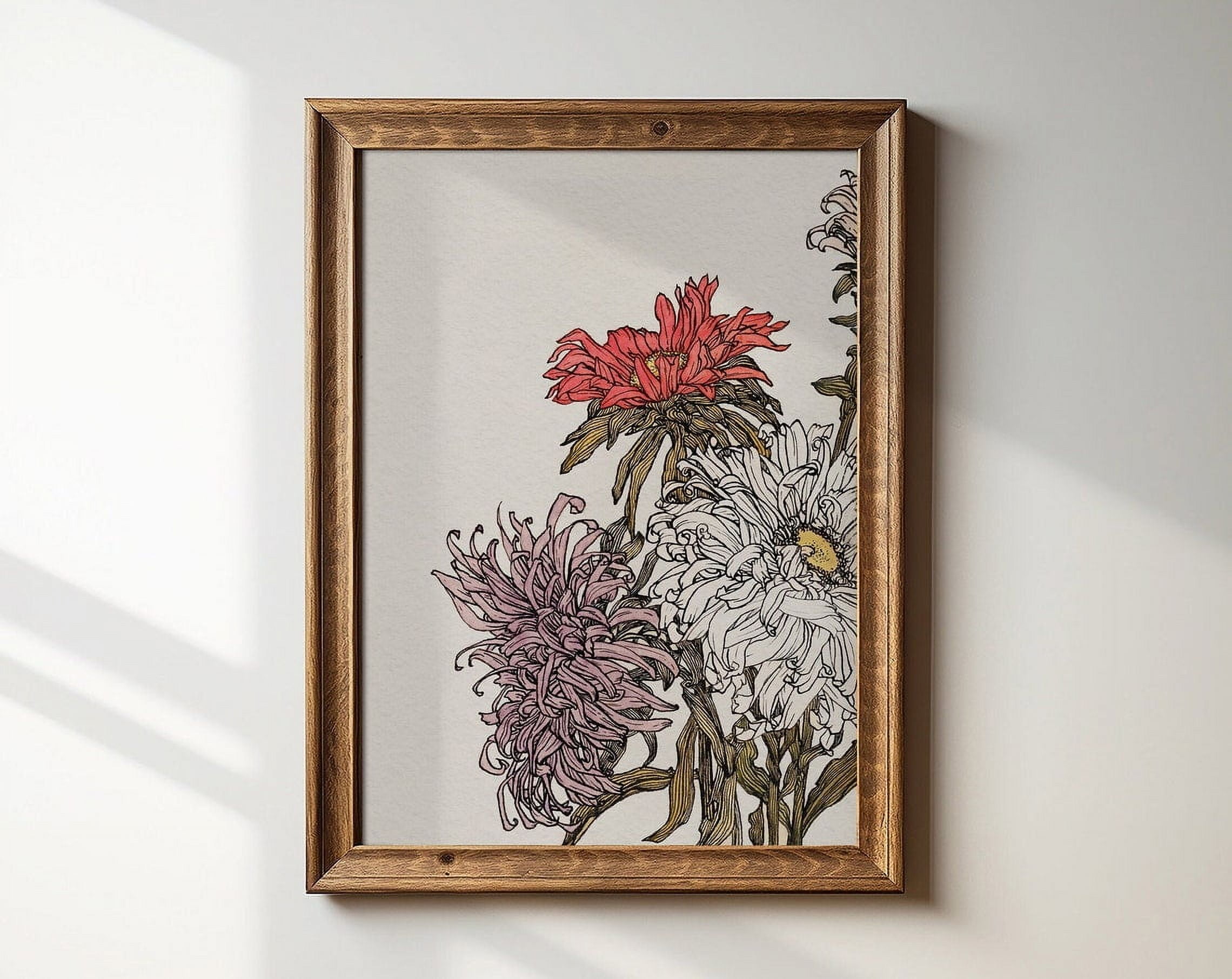 DOPAPRINT Vintage Botanical Floral Drawing Print, Wall Art NO FRAMED