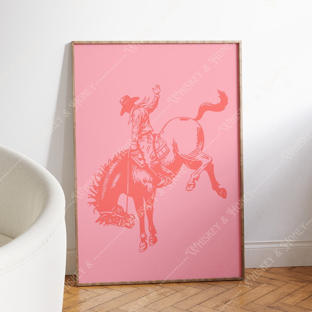 DOPAPRINT Vintage Cowboy, Rodeo Cowboy, Art, Western Art Print, Western