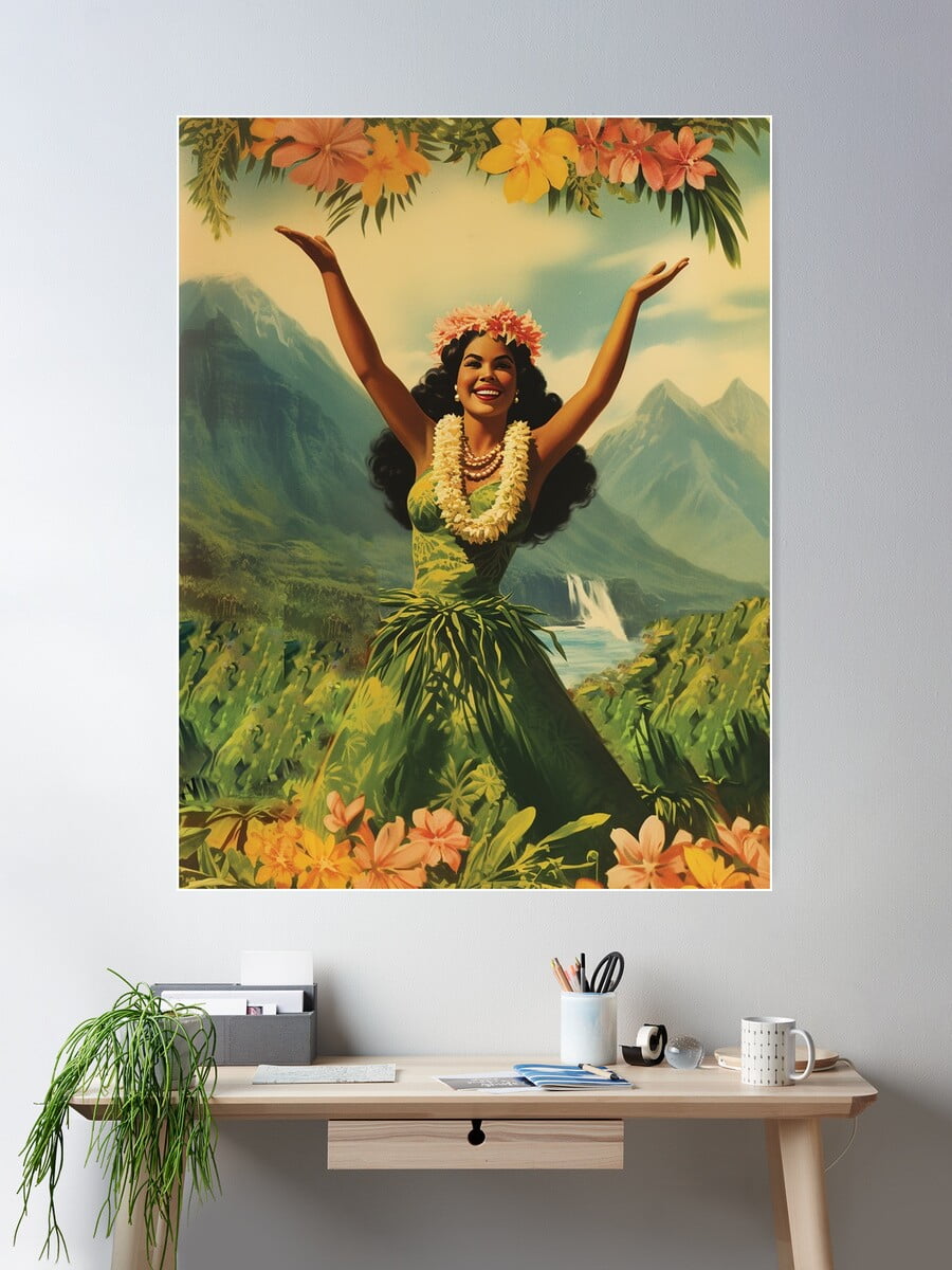 DOPAPRINT Vintage Hawaii Postcard Print Poster Wall Art, Modern Wall