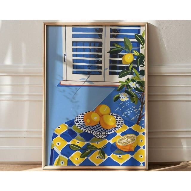 DOPAPRINT Wall Art, Matisse Art, Maximalist Lemons Drawing, Coastal