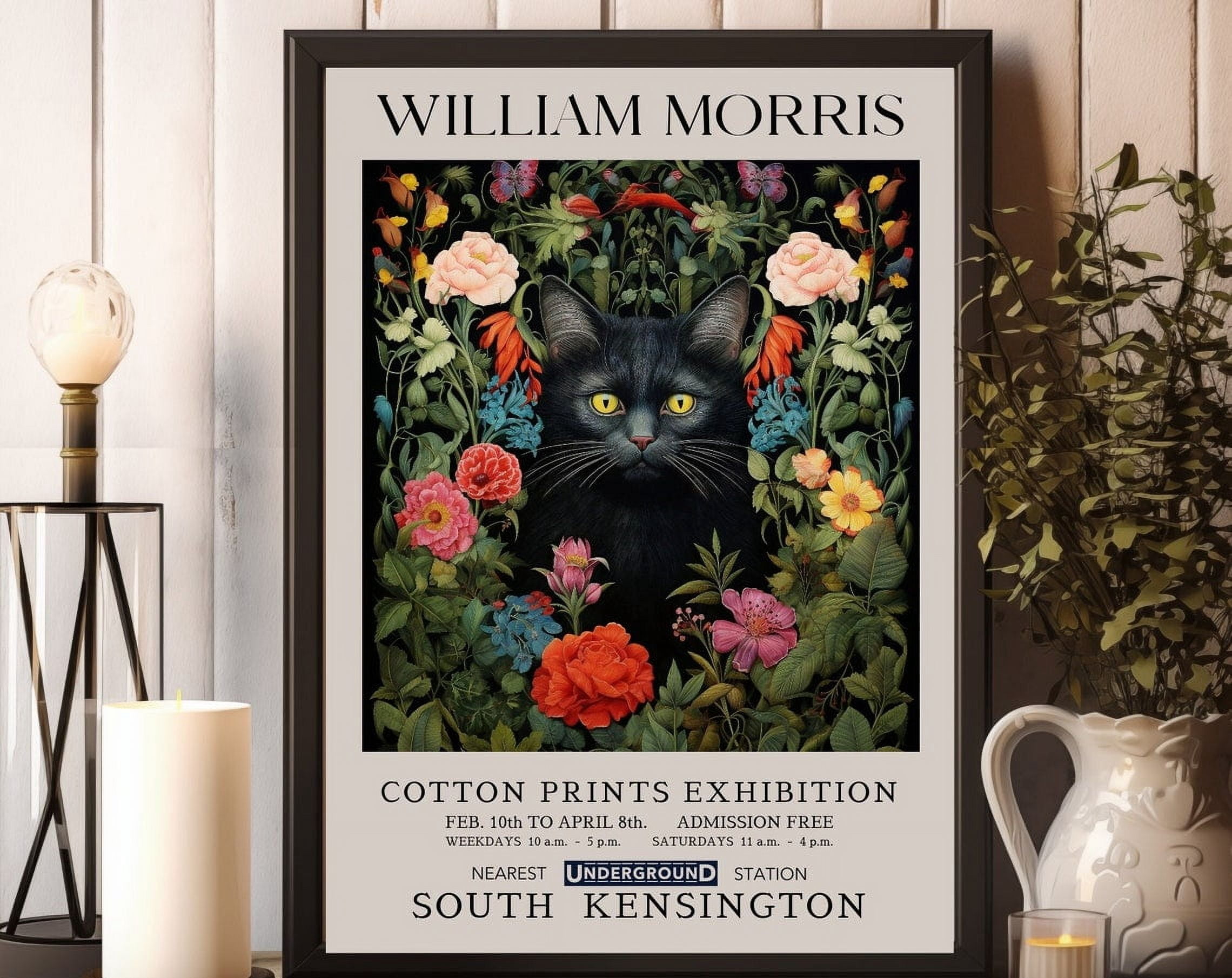DOPAPRINT William Morris Print, William Morris Exhibition Print, Black