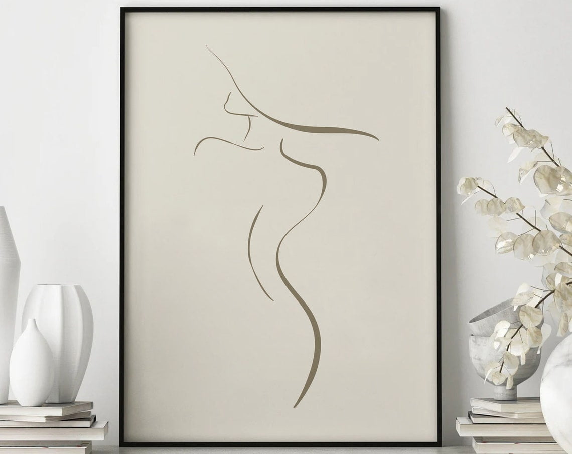 DOPAPRINT Woman Line Drawing Art Print Poster, Minimalist One Line Wall ...