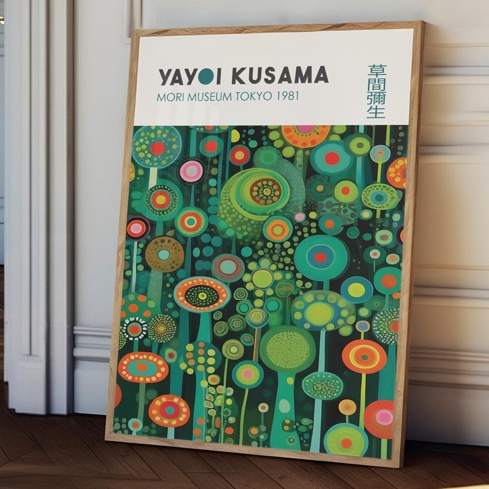 DOPAPRINT Yayoi Kusama poster, Japanese wall art, vintage Japanese