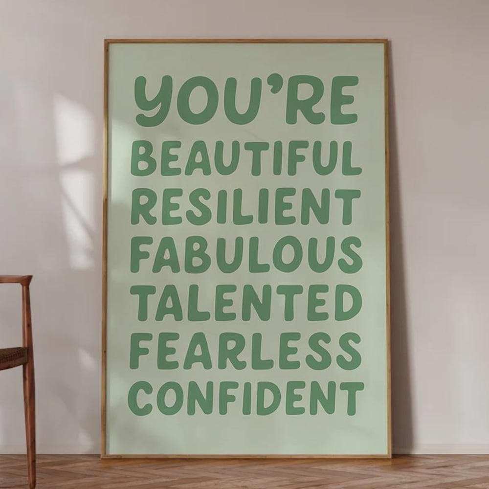 DOPAPRINT You Are Affirmation Poster, Typography Wall Art, Motivational ...